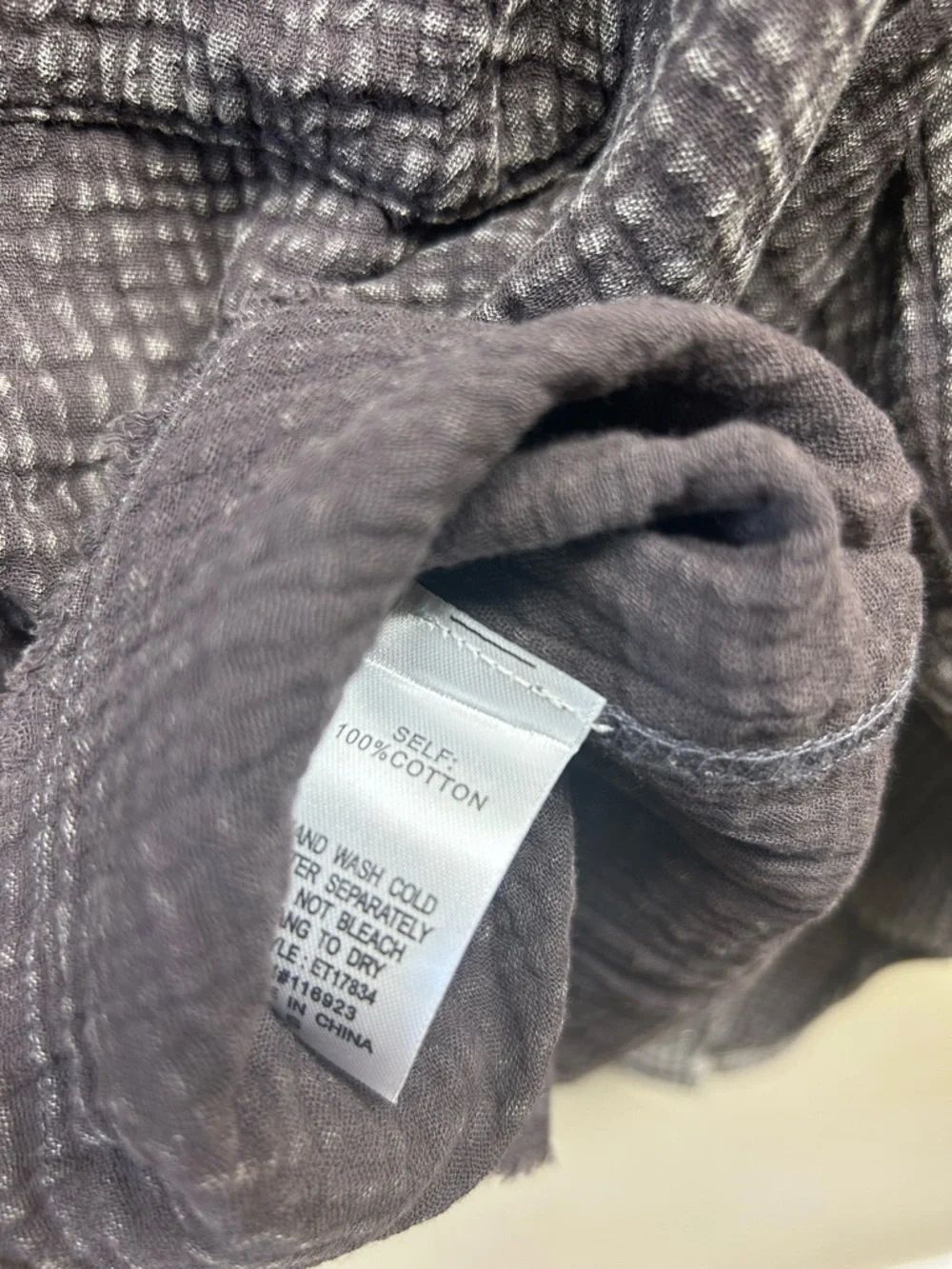 easel Charcoal Ruffle-Trim Button Down Shirt